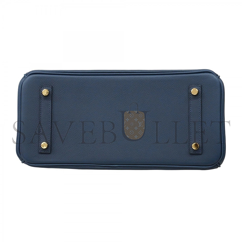 H**mes MASTER BIRKIN 29 EVERCOLOR SHOULDER BAG BLUE INDIGO (29*18*14cm)